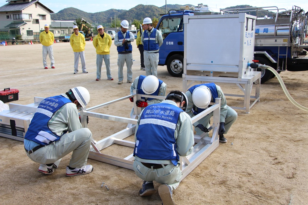 組立式タンク設営